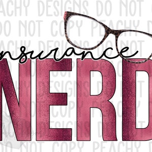 Versicherungs-Nerd PNG, digitaler Download, Sublimationsdesigns, Sublimations-Downloads, Versicherungsvertreter, Versicherungsprofi