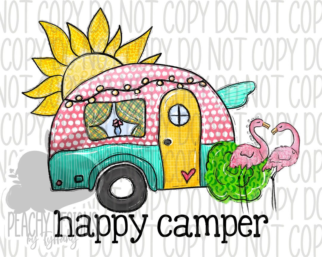 Happy Camper Png, Camping Clipart, Retro RV Png, Sublimation Designs ...