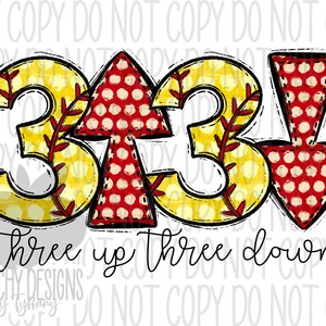 3 Up 3 Down Softball png, Softball Sublimation, Softball Png, Digital Download, Softball Print and Cut, Polka Dot Softball design, DTG