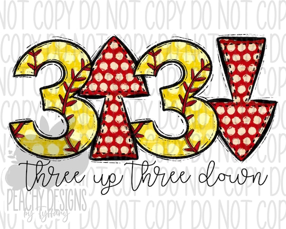 3 Up 3 Down Softball png, Softball Sublimation, Softball Png, Digital Download, Softball Print and Cut, Polka Dot Softball design, DTG