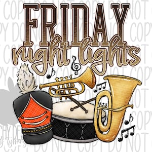 Friday Night Lights png, Fußball Clipart, Blaskapelle, Fußball Sublimation, digitaler Download, Orange, Highschool Football