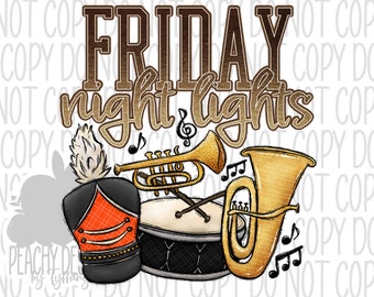 Friday Night Lights png, Football clipart, Marching Band, Football Sublimation, Digital Download, Orange, Highschool Football