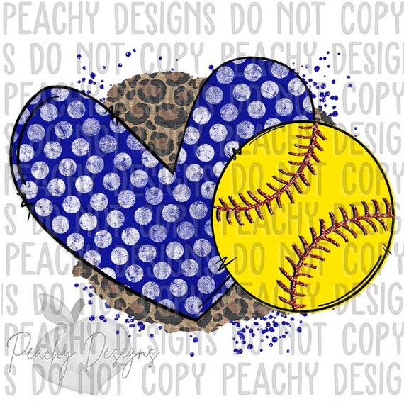 Leopard Softball Heart Leopard Softball Heart