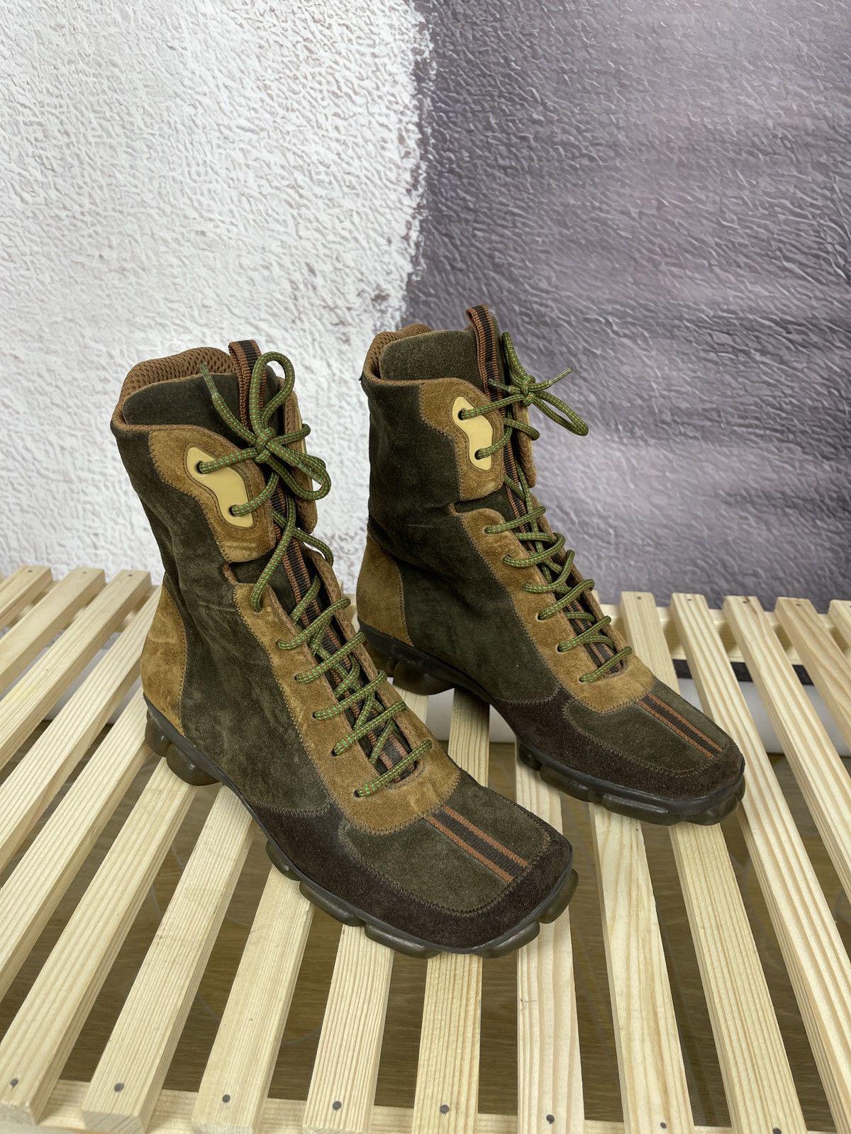 MIU MIU 2006 Square Toe Western Boots in Polished Calfskin