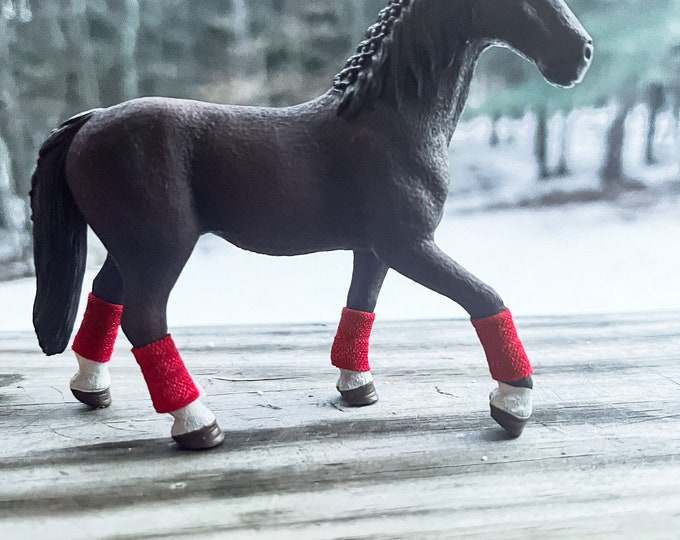 Red Polo Wraps for Schleich Horses Etsy