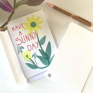 Have a sunny day l Botenical Greeting card with Sunflowers