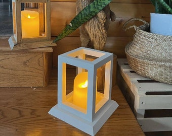 Wood candle lantern, rustic candle holder, wood lantern, wedding center piece