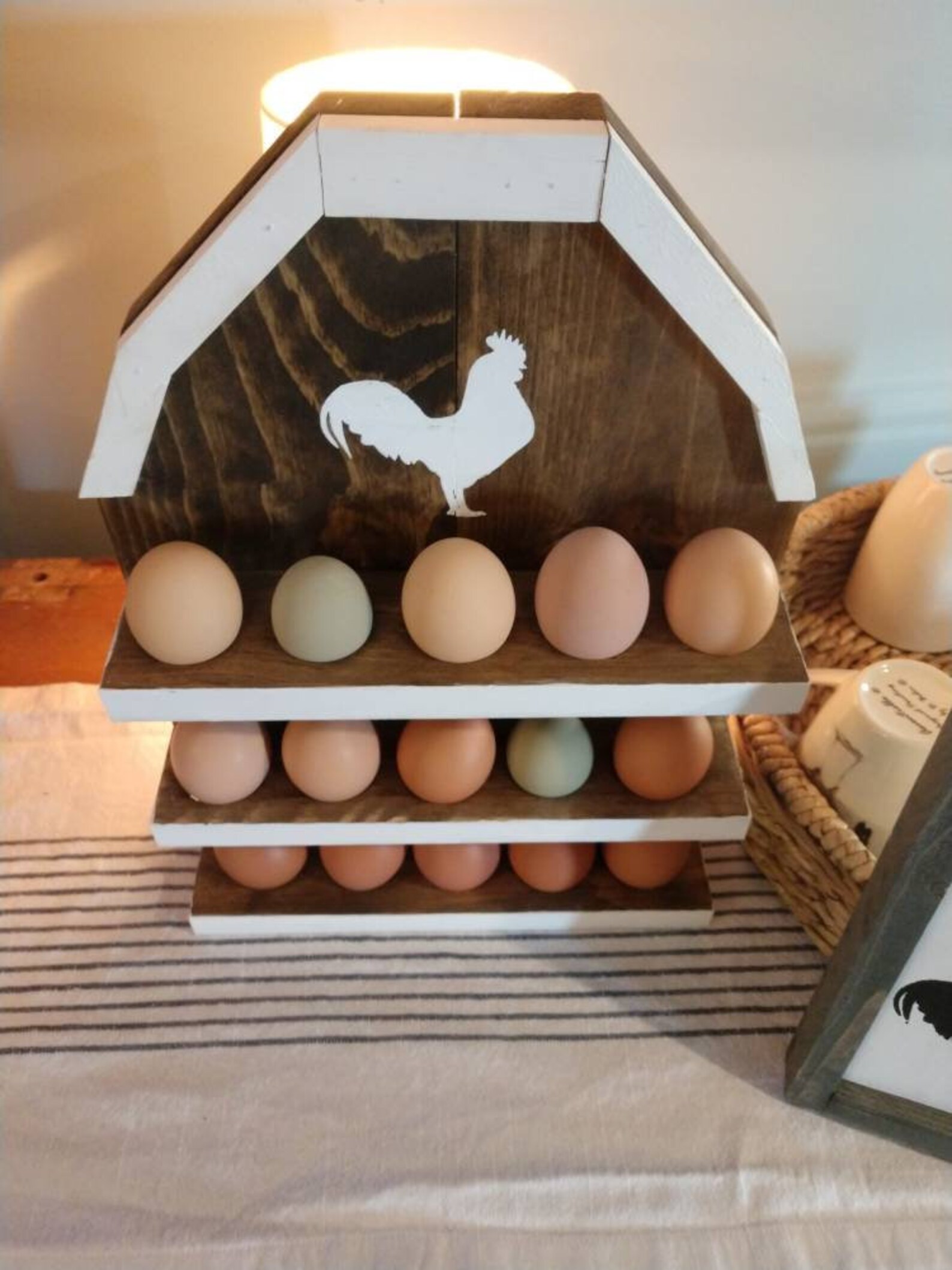 pink chicken egg holder