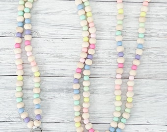 Rainbow Beaded Breakaway Lanyard, Beaded Lanyard, Rainbow Beaded Lanyard, Acrylic Beaded Lanyard, Teacher Lanyard, Rainbow Beads