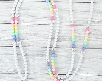 Rainbow Beaded Breakaway Lanyard, Beaded Lanyard, Rainbow Beaded Lanyard, Acrylic Beaded Lanyard, Teacher Lanyard, Rainbow Beads