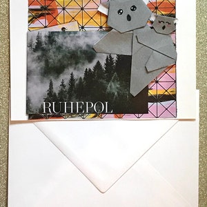 Origamikaart Kalm toevluchtsoord van rust Koala Koala Paar Genegenheid Liefde Vriendschap Ontspan