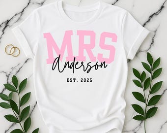 Ensemble de chemises mari et femme, t-shirts pour couple assortis, cadeau de mariage pour elle et lui, tenues de lune de miel pour jeunes mariés, jolies chemises d'anniversaire