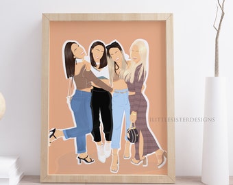 Our Life Story: This Is Us - Custom Friendship Portrait Illustration / Cartoon From Photo - Gift For BestFriend