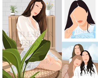 Custom Portrait Illustrations: Perfect for Blog, Website, Insta and More! Profile Logo Business, Book Cover, Influencer Art on Etsy