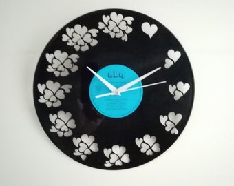 Horloge Murale En Vinyle Disque Musique Rock Guitare Basse Idée Cadeau