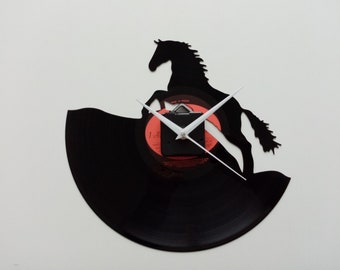 Horloge Murale Design Disque Vinyle Avec Flèche Rouge - Décoration Rétro Pour Salon, Chambre, Bureau