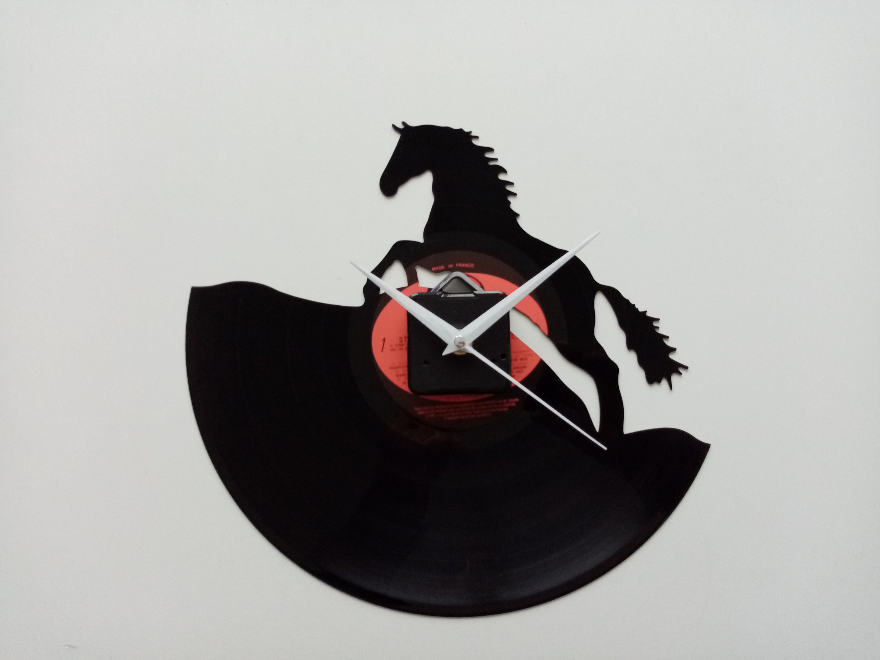 Horloge Murale Disque Vinyle Découpe Laser Cheval