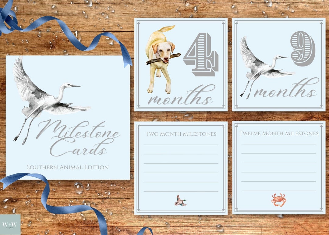 Baby Milestone Cards Southern Animals - Etsy