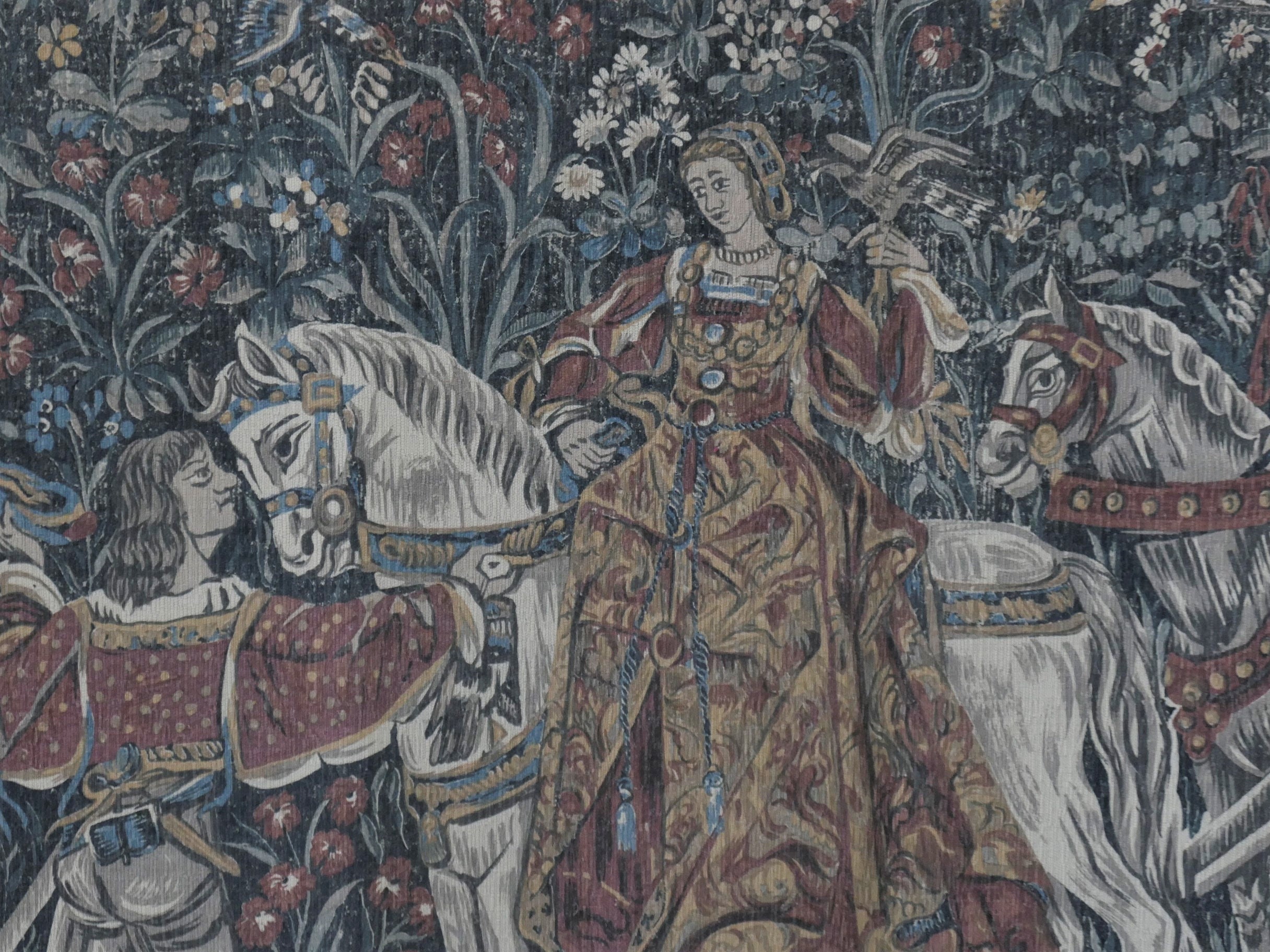 Français Vintage Jp Paris Tapisserie de La Hawking Party 130cm X 170cm