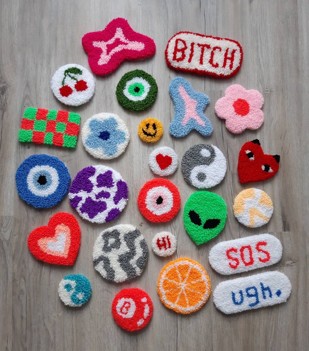 Rug Punching Coaster, Rug Coaster, Aesthetic Coaster, Evil Eye Coaster