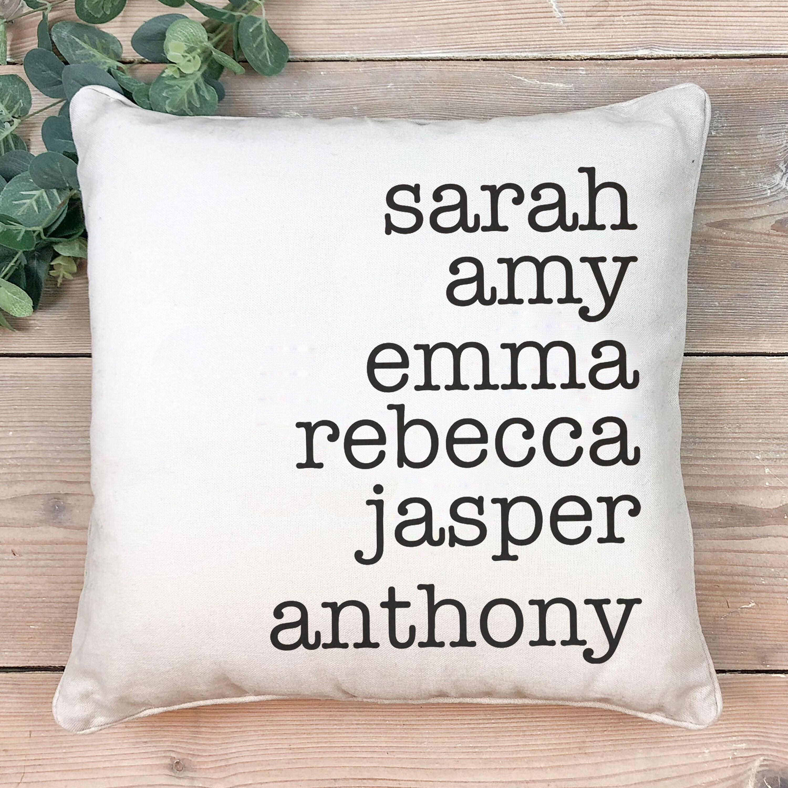 Personalized Family Name Throw Pillow Case Customize with Etsy