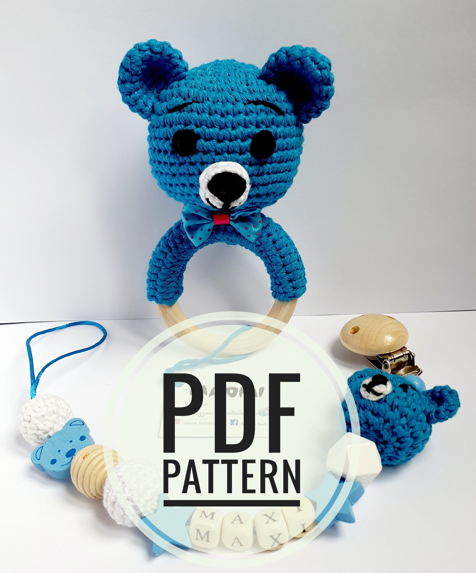 Amigurumi Pattern Baby Rattle Bear Crochet Patterns . Rattle Wooden
