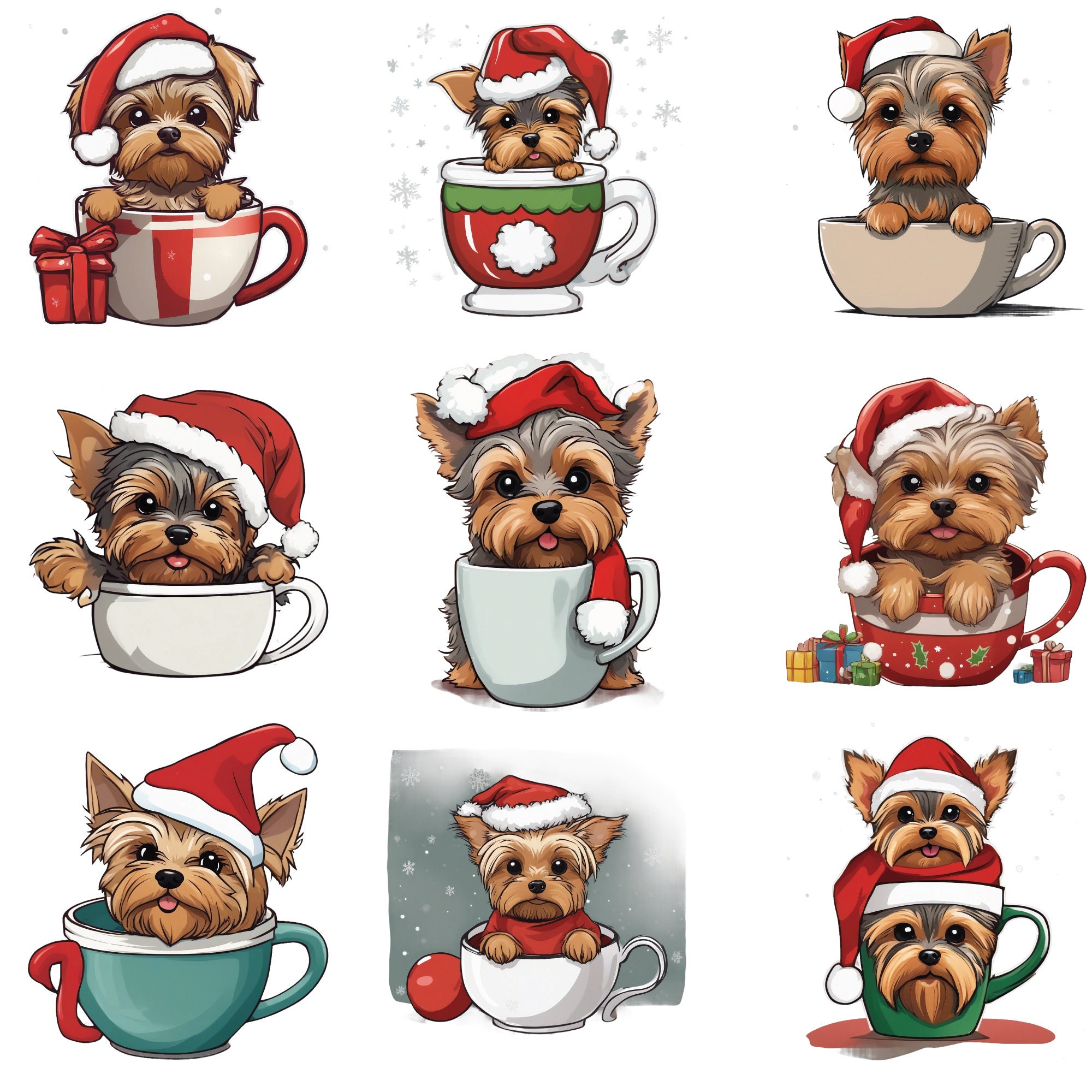 Yorkshire Terrier Bundle, Cute Yorkie PNG Illustration, Cute Yorkie ...