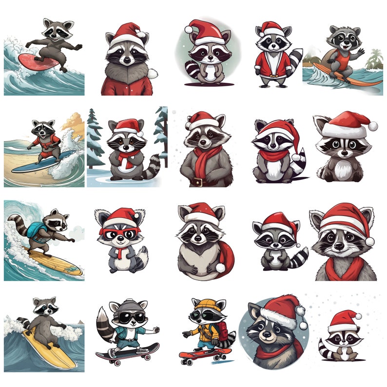 Raccoon PNG Bundle , Raccoon PNG, Instant Download, Commercial Use
