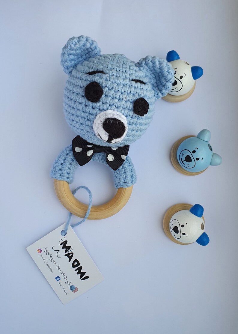 Amigurumi Pattern Baby Rattle Bear Crochet Patterns . Rattle Wooden