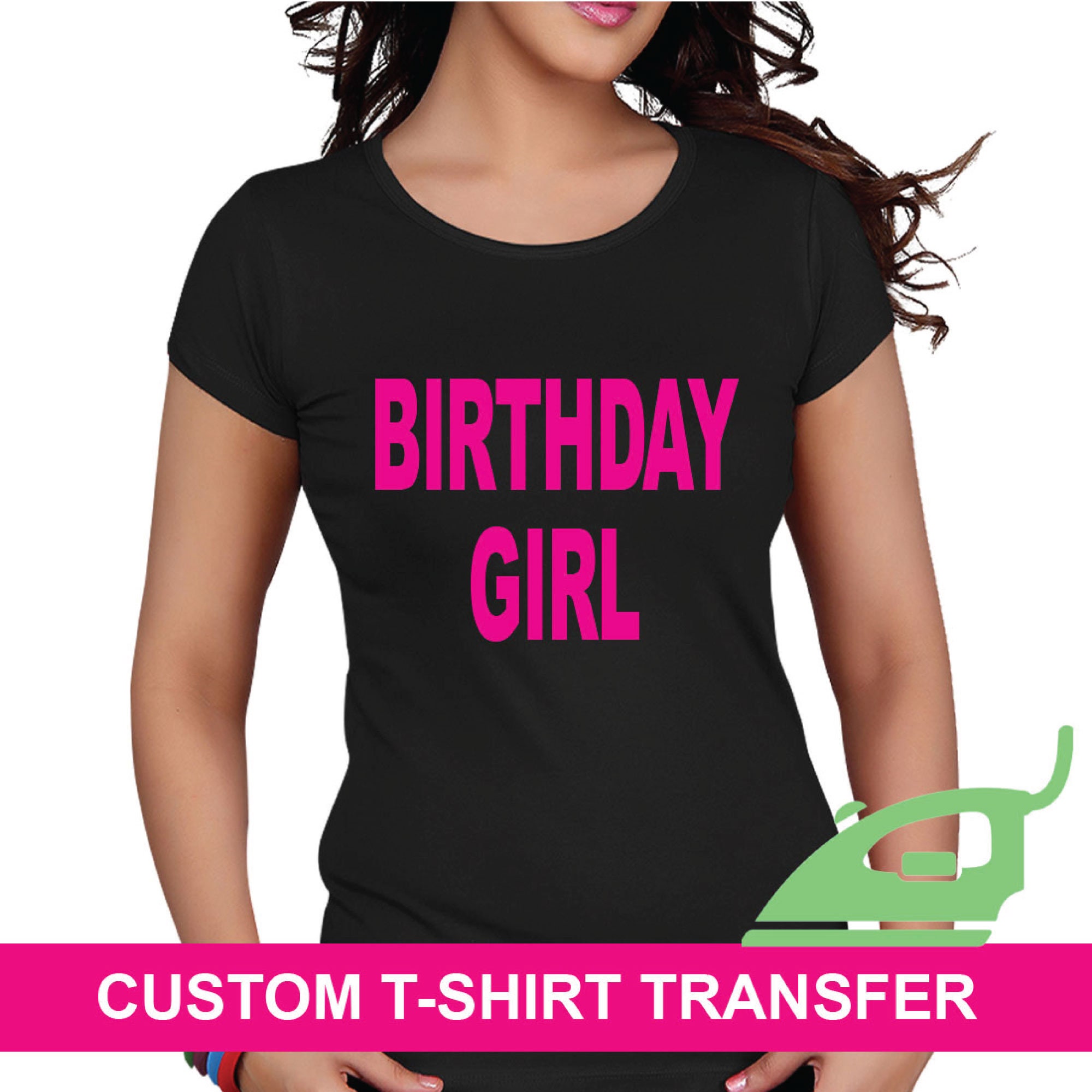 Birthday Girl Personalised Your Name Iron On TShirt Transfer Vinyl Print Sticker 