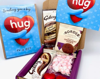 Personalised Hug in a box letterbox gift, Big Heart Hug hamper