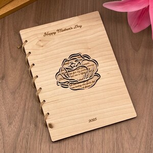 Personalised Wooden Unique Mother's Day Card 2025 Rose Paper Cut Style Gift Keepsake Forever