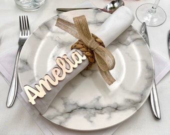 Personalised Mirror Acylic Table Place Names ideal for Wedding, Partys, Birthdays, Gold, Rose Gold, Silver