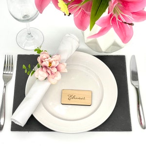 Cartões de nome de mesa para recepção de casamento, cartões de nome personalizados de madeira gravados para jantar, assentos para eventos, lembrancinhas para convidados