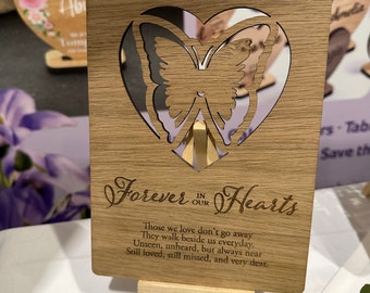 Remembrance Plaque Wedding Big Butterfly with stand