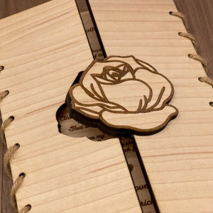 Personalised Wooden Mother's Day 2025 Card Rose Emblem Gift
