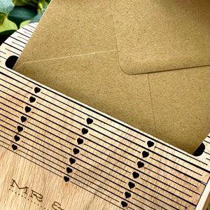 Personalised Wedding Card Box, Rustic Wooden Wedding Decoration and Keepsake Gift Box image 2