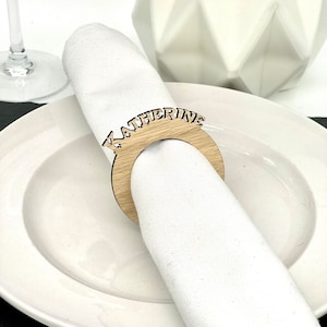 Anéis de guardanapo com nome de mesa para recepção de casamento, cartões de nome de madeira personalizados gravados para jantar, assentos para convidados, lembranças