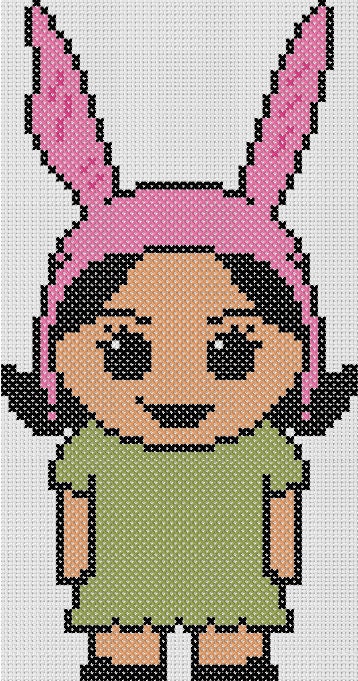 Louise Belcher Hat pattern by Tina Patt