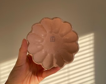 Ciotola per fiori in ceramica fatta a mano Rinka / Collezione in porcellana Kaneko Kohyo - Prodotto in Giappone - Rosa/Pesca