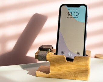 Bamboo Phone and Watch Docking Station