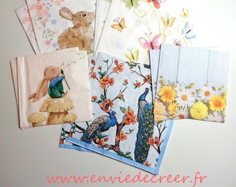 Spring style paper napkins for collage decoupage scrapbooking art journal junk journal card making decoration notebook