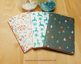 Customizable A6 Christmas Notebook - Metal Accents - Patterns 1 to 32