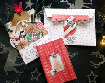 Handmade Christmas stationery surprise bag