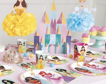 Modern Disney Princess Birthday Party Supplies | Disney Princess Plates | Disney Princess Napkins | Disney Princess Decorations