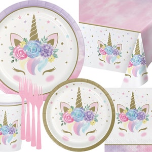 Unicorn Party Supplies Pack Table Set for 8