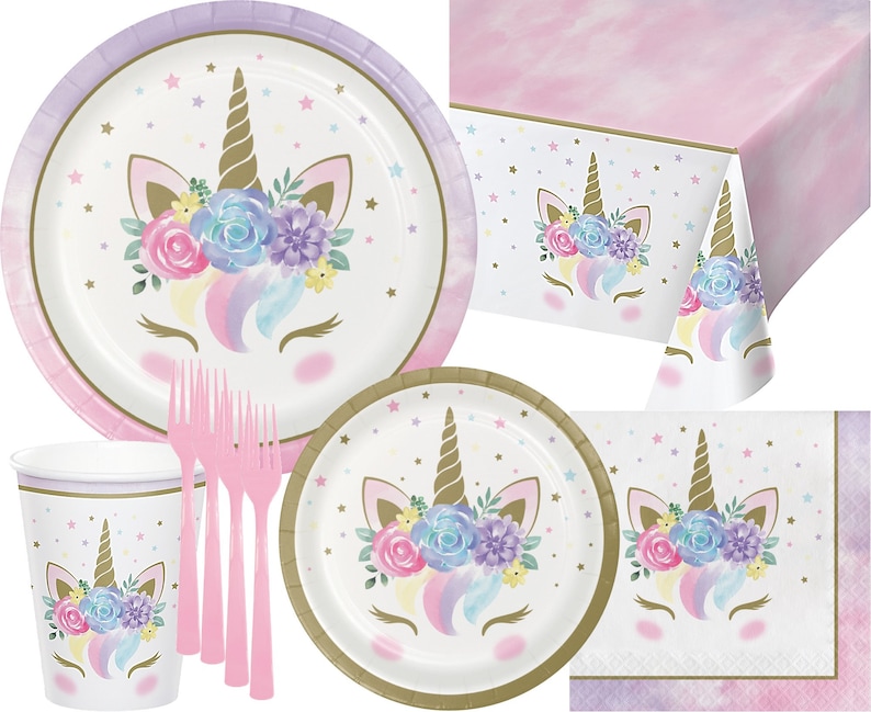 Unicorn Party Supplies Pack Table Set for 8