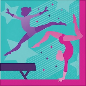 Tovaglioli di carta per feste di ginnastica - 16 pezzi