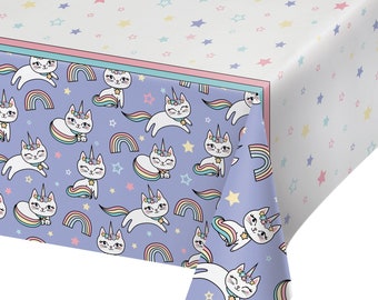 Kitty Cat Sassy Caticorn Paper Tablecover - 54" x 102"