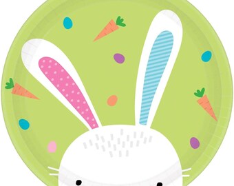 Hello Bunny Easter 9" Paper Plates - 8ct